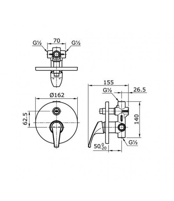 Toto Kran Shower Tanam TX 404 SDZ