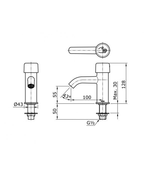 Toto Kran Wastafel TX 112 MEB