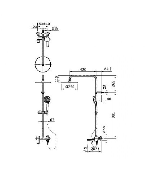 Toto Shower Column TX 493 SRS